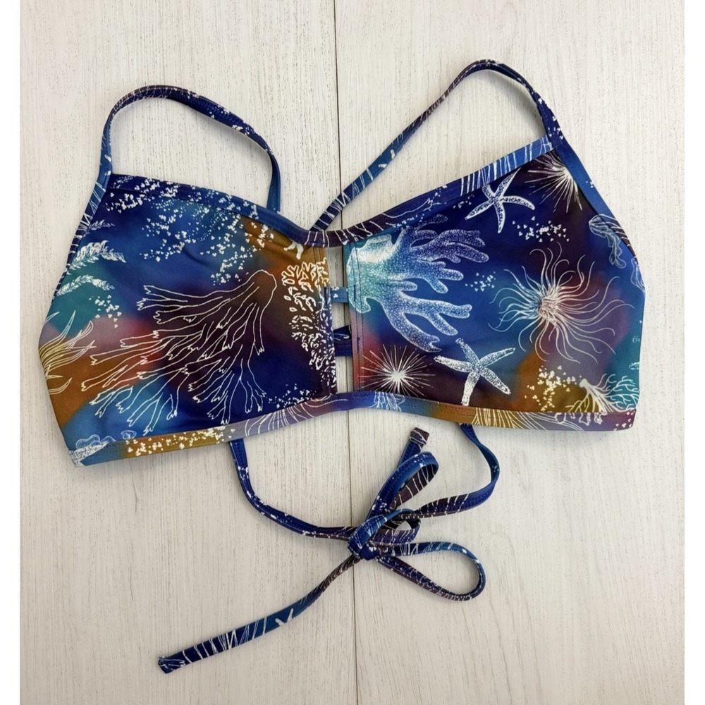 Jolyn Tomcat Vent Bikini Top Sz L / DD Cup - Colorful Corals